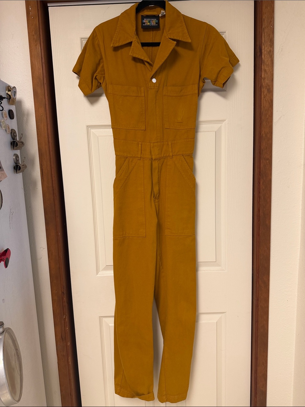 Big Bud Press Spicg Mustard Short-Sleeve Jumpsuit